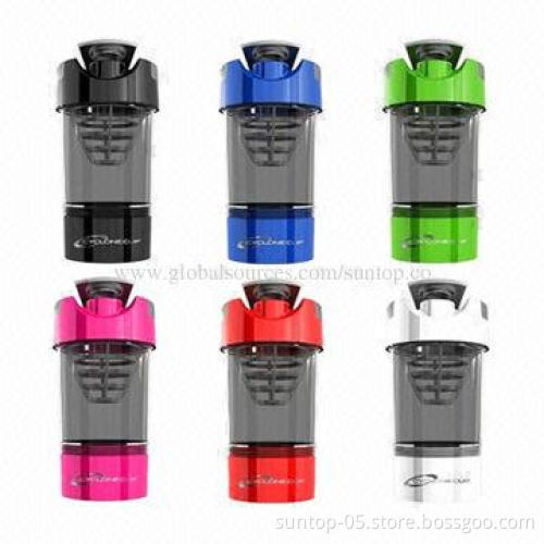 Newest Style Plastic Shaker Bottles in Eco-friendly Material, 500mL Capacity